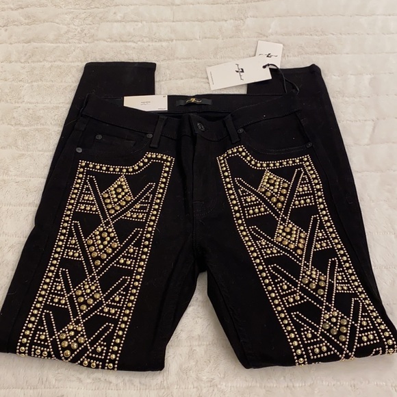 7 For All Mankind studded jeans (size 27) NWT - Picture 3 of 3